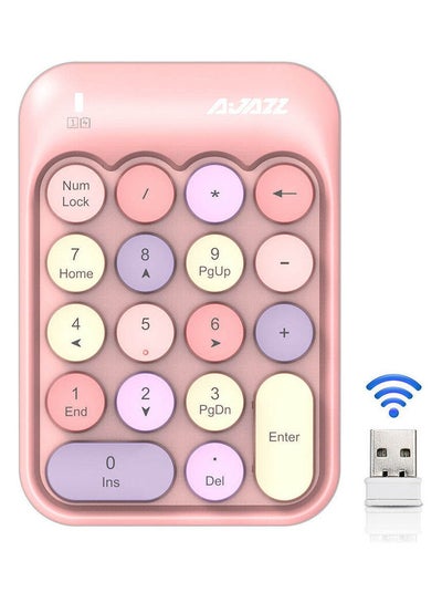 Buy AK18 2.4G Wireless Mini Numeric Keypad Mixed Pink in Saudi Arabia
