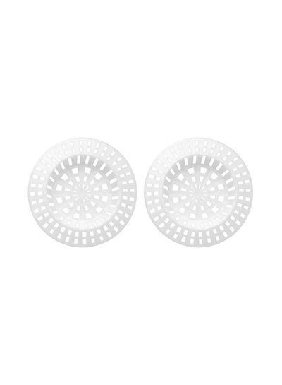 Buy 2-Piece Sink Strainer White 7cm in UAE