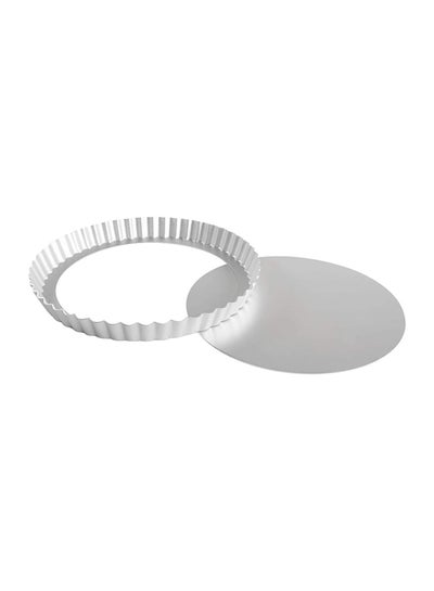 Buy Round Fluted Tart Pan Silver 9.5x1inch in UAE