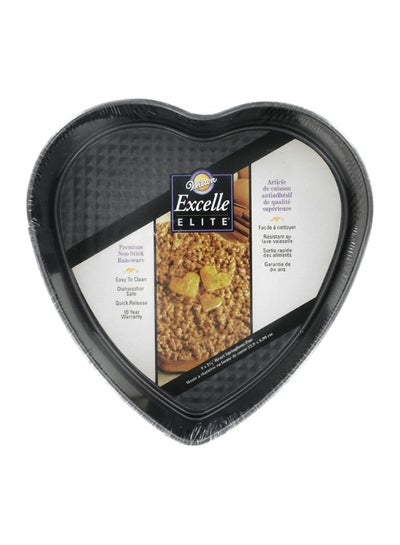 Buy Non-Stick Heart Springform Pan Black 9x2.75inch in Saudi Arabia