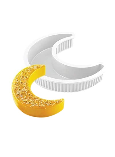 Buy 3D Moon Shape Silicone Cake Mold, Crescent Moonlight Sonata Mousse Cake Pan Bread Pizza Baking Mold Kitchen Bakeware Tools White 1000ml in UAE