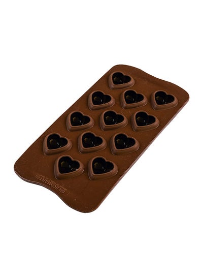 Buy 3D 12-Cavity Choco Heart Mould Brown 96ml in Saudi Arabia