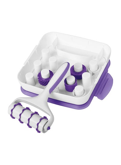 Buy 25-Piece Fondant Ribbon Cutter Set White/Purple Cutting Wheels 3x(1, 0.5, 0.25) in UAE