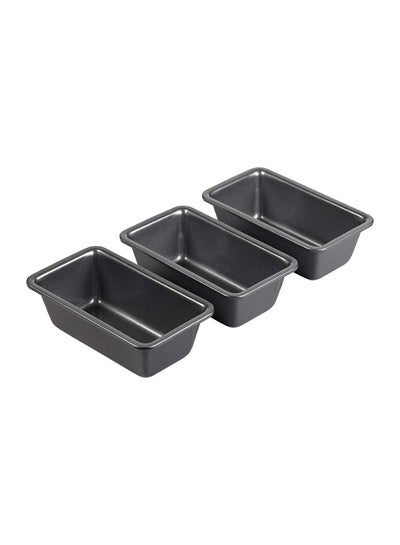 Buy 3-Piece Mini Loaf Pan Set Black in UAE