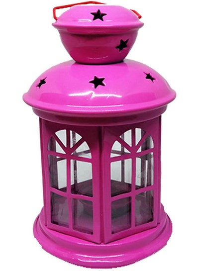 Buy Metal Lantern For Small Candles Purple 21cm in Egypt