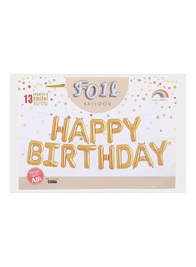 Buy Balloon Happy Birthday Letters Foil Balloons Set Of 13 Gold in Egypt