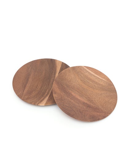 Buy 2 Piece Quater Bowl - Made Of Acacia Wood - Premium Quality - Plates - Dishes - Serving Dishes - By Noon East - Dark Brown Dark Brown in UAE