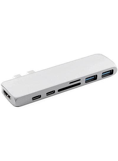 Buy Macbook Pro 13 Inch 15 Inch With Touch Bar Usb C Adapter 7 In 1 Usb Type C Hub Adapter Grey in Egypt