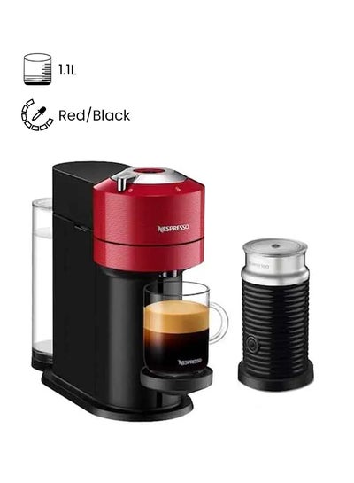 اشتري ماكينة صنع القهوة فيرتو نيكست مع ماكينة صنع رغوة الحليب آوريوتشينو 3 1.1 L 1400.0 W GCV1-GB-RE-NE/3694BK أحمر/أسود في الامارات