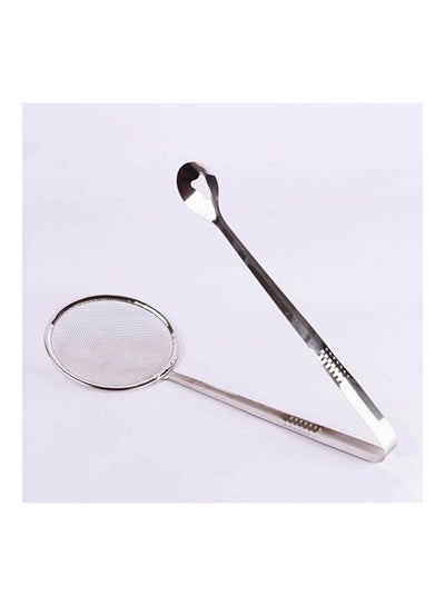 Buy Food Forceps With Colander 2 In 1 Silver in Egypt