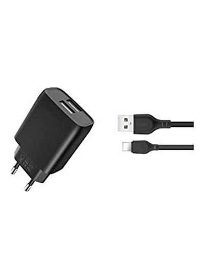 Buy Eu Charger With Lighting Cable BLack in Egypt