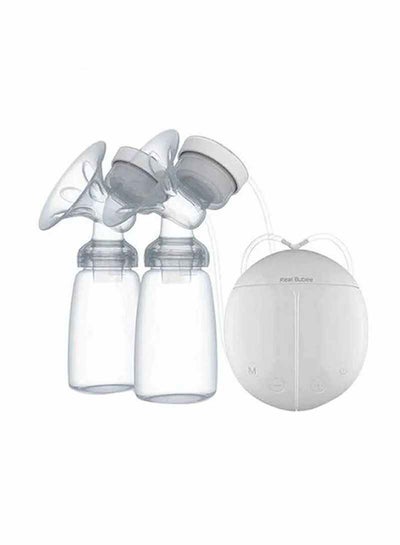 Buy 2-Piece Portable Double Electric Breastfeeding Breast Pump With Baby Bottles in Saudi Arabia