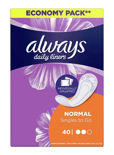 Buy Daily Liners Comfort Protect Individually Wrapped Pantyliners, 40 Count in Saudi Arabia
