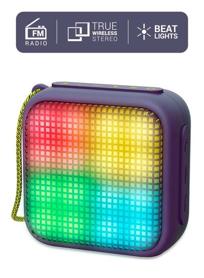 Buy Beat Box 2+ Lightcube  (Portable Bluetooth Speaker, Beat lights, TWS, Bluetooth v4.2, 5 W, microSD MP3, FM Radio) Purple in Saudi Arabia