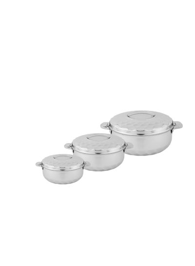 Buy 3-Piece Hot Pot Set Silver 2500ml in Saudi Arabia