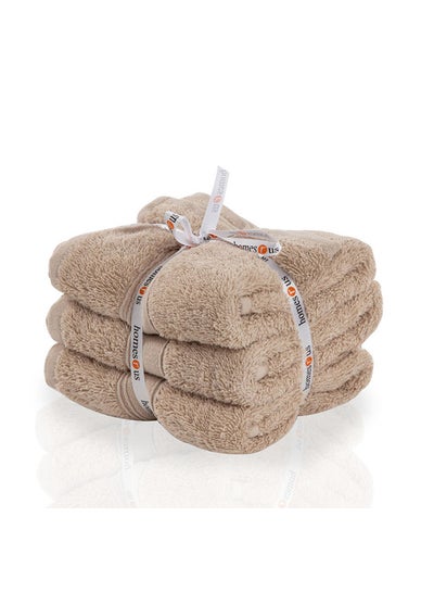 Buy 3-Piece Chroma Hand Towel Set Brown 60x40centimeter in UAE