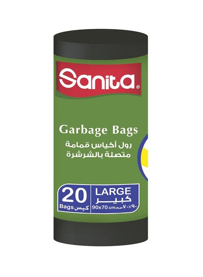 اشتري Garbage Bags Large 20 bags Black 1/2kg في مصر