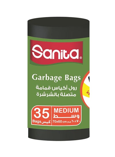 Buy Sanita Garbage Bags Medium Black 35 bags Black 300grams in Egypt