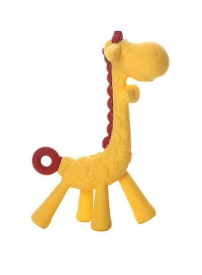 Buy Food Grade BPA Free Silicone Cartoon Giraffe Shape Baby Teether Toy – Multicolour in UAE