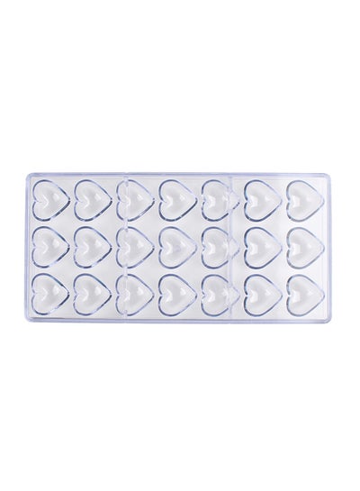 Buy 21 Cavities Heart-Shaped Chocolate Mould Clear 28x14x4cm in UAE