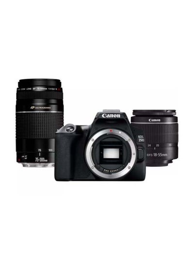Buy EOS 250D SLR Camera Body Black With EF-S 18-55MM F3.5-5.6 III & EF 75-300MMF4-5.6 III Lens in UAE