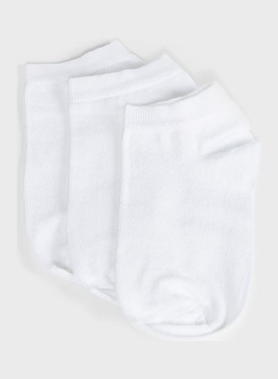 اشتري Pack Of 3 Extra Low Cut Socks With Antibacterial Finish White في الامارات