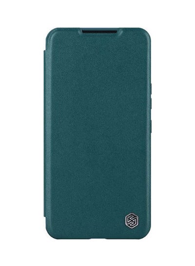 Buy Qin Pro Plain Leather Flip Cover For Samsung Galaxy S22 Green in Egypt