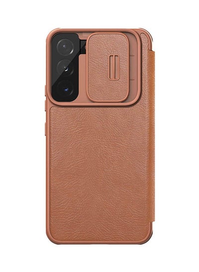 Buy Qin Pro Leather Flip Cover For Samsung Galaxy S22+ Brown in Egypt