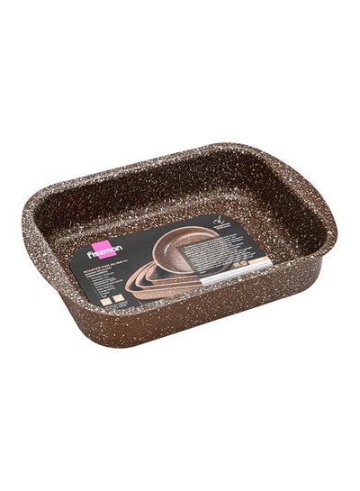 Buy Roaster Pan Aluminum With TouchStone Non Stick Coating Brown 25x18x6cm in UAE