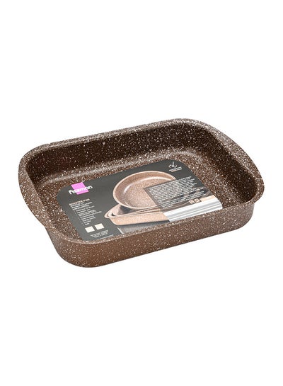 Buy Roaster Pan Aluminum With TouchStone Non Stick Coating Brown 30x22x6cm in UAE