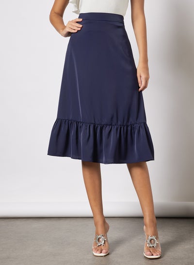 Buy Frill A-line Skirt Navy Blue in Saudi Arabia