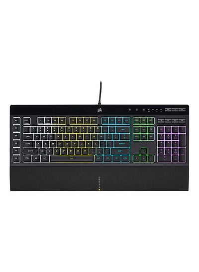 اشتري Corsair K55 RGB PRO Wired Membrane Gaming Keyboard (Dynamic Per-Key RGB Backlighting, 6 Macro Keys w/Elgato Software Integration, IP42 Dust and Spill-Resistant, Detachable Palm Rest) QWERTY, Black في الامارات