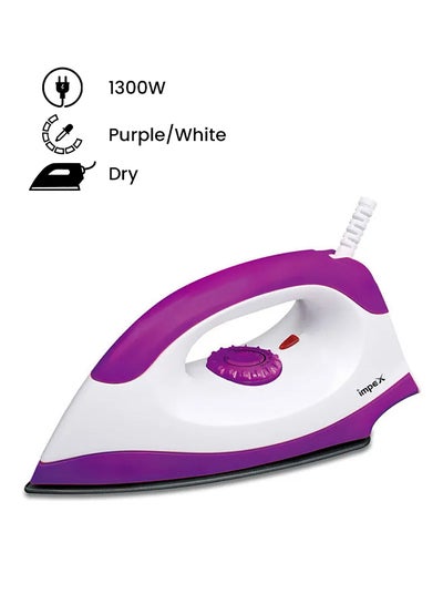 Buy Non-Stick Coated Sole Plate Electric Dry Iron 1300.0 W IBD 501 Purple/White in Saudi Arabia