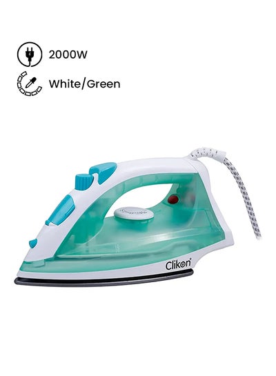 Buy Steam Iron Non-Stick Plate With BS Plug & 1.5M Cable External 2000.0 W CK4106 White/Green in Saudi Arabia