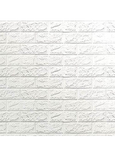 Buy 5Pcs 3D Brick Pattern Art Wallpaper Tv Bedroom Wall Sticker Home Diy DÃcor White in Egypt
