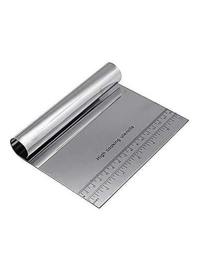 اشتري Kitchen Stainless Steel Smoother Edge Cake Scraper Pizza Dough Silver في مصر