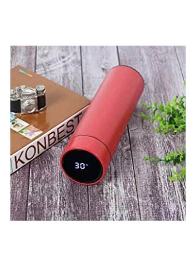 اشتري Intelligent Stainless Steel Thermos Temperature Display Vacuum Flasks Red 500ml في مصر