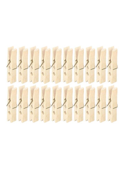 اشتري Wooden Clothespin Set  20 Pieces Beige في مصر