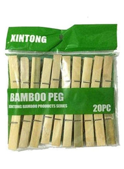 Buy Pack Of 20 Bamboo Pegs Beige in Egypt