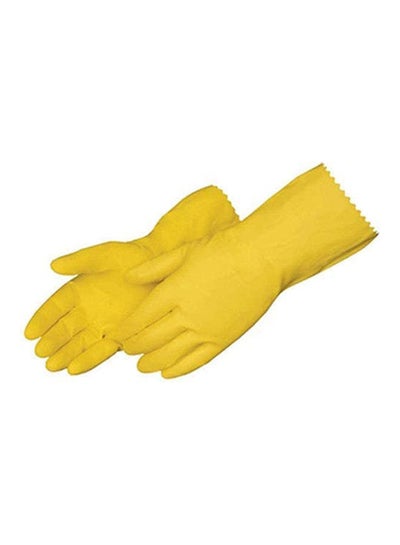 Buy Dishwashing Reusable Latex Gloves L Yellow in Egypt