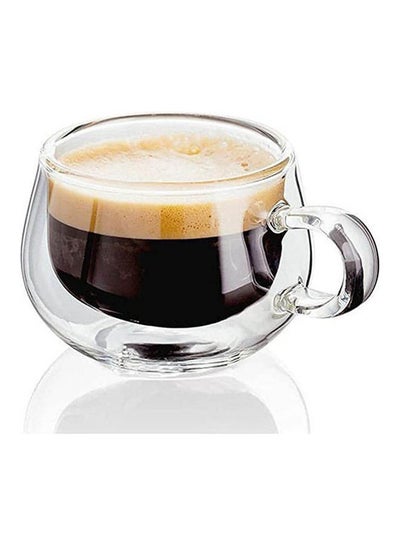 اشتري Double glass Pyrex Coffee Mug 100ML Clear 100cm في مصر