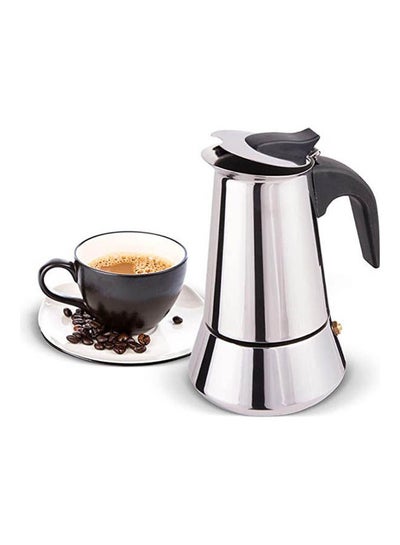 اشتري Stovetop Espresso Maker, Moka Pot, Italian Coffee Maker, Coffee Percolator Silver 250ml في مصر