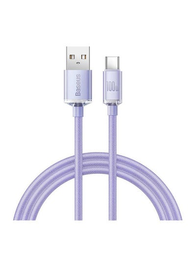 اشتري 100W USB-A to USB-C Cable Fast Charge, Aluminum Alloy Casing Nylon Braided Type-C Cable for Pad Air/iPad Pro, Samsung Galaxy S21/S10/S9/Plus, Huawei, Xiaomi and Many More (1.2M) Purple في الامارات