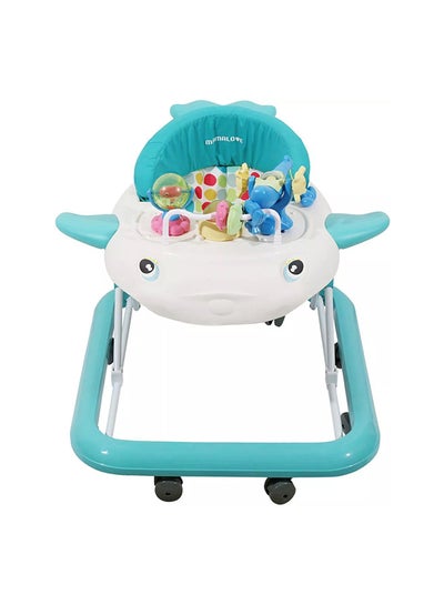 Buy Foldable Baby Walker With Activity Center Toys And Comfortable Seat - Blue in Saudi Arabia
