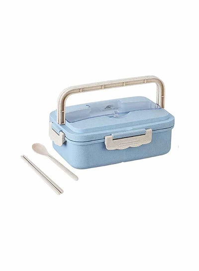 اشتري Wheat Straw Microwave Spill-proof Lunch Box ,Blue- 21x13x7 inch Blue 21x13x7inch في السعودية