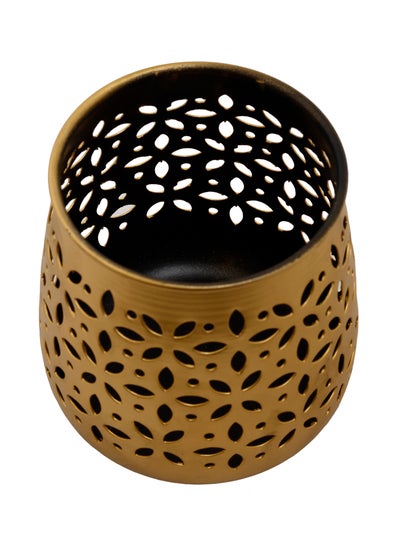 Buy Creative Decorative Candle Holder Gold 10.5x10cm in Saudi Arabia