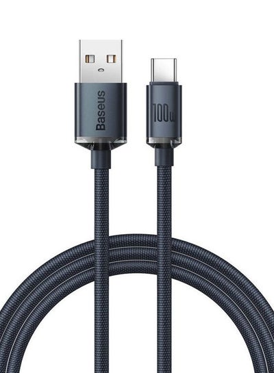 Buy 100W USB-A to USB-C Cable Fast Charge, Aluminum Alloy Casing Nylon Braided Type-C Cable for Pad Air/iPad Pro, Samsung Galaxy S21/S10/S9/Plus, Huawei, Xiaomi and Many More (1.2M) Black in UAE