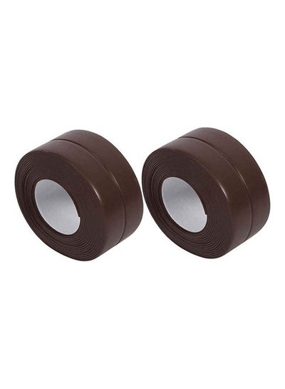 اشتري 2Pcs Tub And Wall Caulk Strip Kitchen Caulk Tape Bathroom Wall Sealing Tape Waterproof Mildewproof Self Adhesive Decorative Trim Brown 3.2متر في مصر