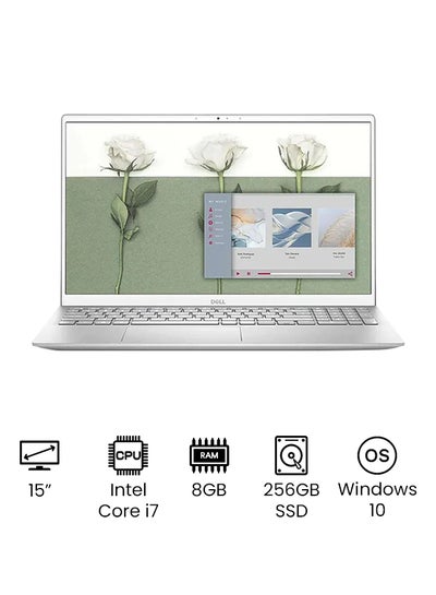 اشتري 2021 Dell Inspiron 15 5502 Laptop - 15' Full HD, Intel Core i7-1165G7, 8GB RAM, 256GB SSD - Windows 10 Home International Version /International Version اللغة الإنجليزية فضي في الامارات