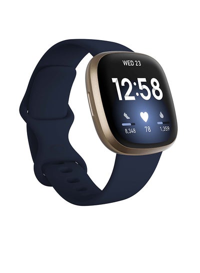 Buy Versa 3 Health & Fitness Smartwatch with 6-months Premium Membership Included Built-in GPS Daily Readiness Score and Up To 6+ Days Battery Midnight/Soft Gold Aluminium in Saudi Arabia